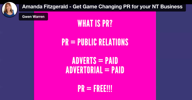 Amanda Fitzgerald - Get Game Changing PR for your NT business
